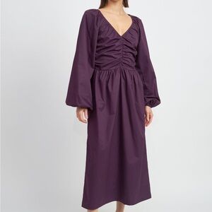 Jacquie The Label Layla Long Sleeve Fitted Bodice Maxi Dress Large NEW